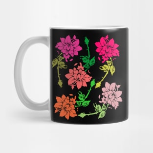 Rose Floral Line Art Pattern Mug